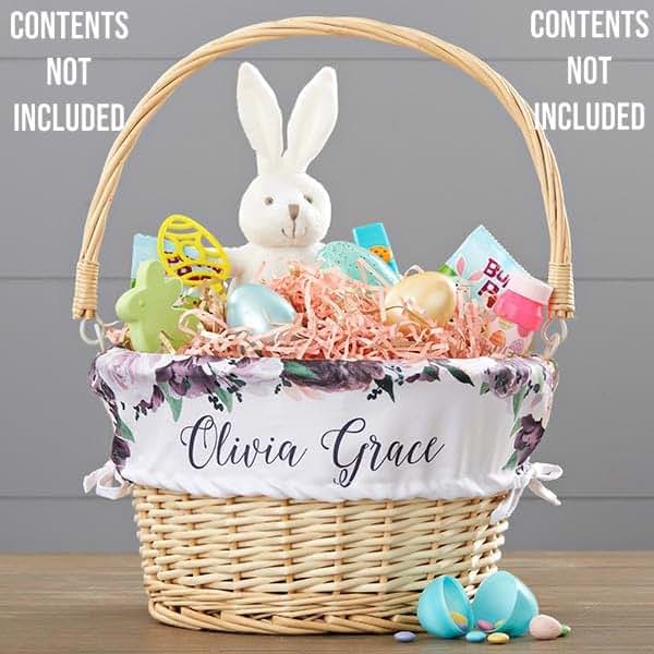 Personalization Universe Personalized Pastel Tie-Dye Easter Basket – Custom Kids Easter Egg Basket – Embroidered Pastel (photo 2)