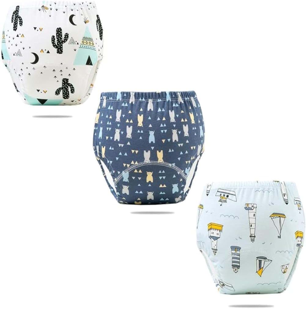 anso 3 Packs Baby Potty Training Pants Boys Girls Training Underwear Reusable Toddlers Toilet Training Pants (Type