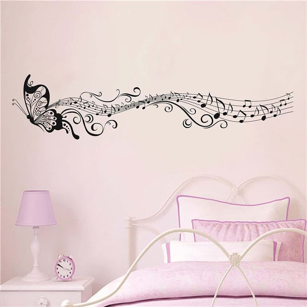 Yoyoyu Art Home Decor Flying Butterfly And Music Notes Wall Sticker (photo 2)