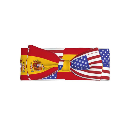 wwqqvnb American Spain Flag Baby Bows Infant Headband Soft Stretchy Turban for Newborn Photography Shower Gift 0-6