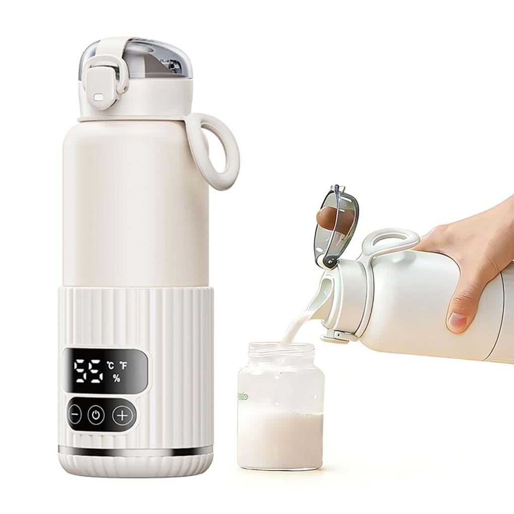 Huasida Portable Bottle Warmer White 15oz Travel Mug