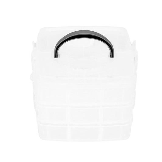 YUKOFE Portable 18 Grids 3‑Tier Clear Plastic Storage Box for Tools Toys Container