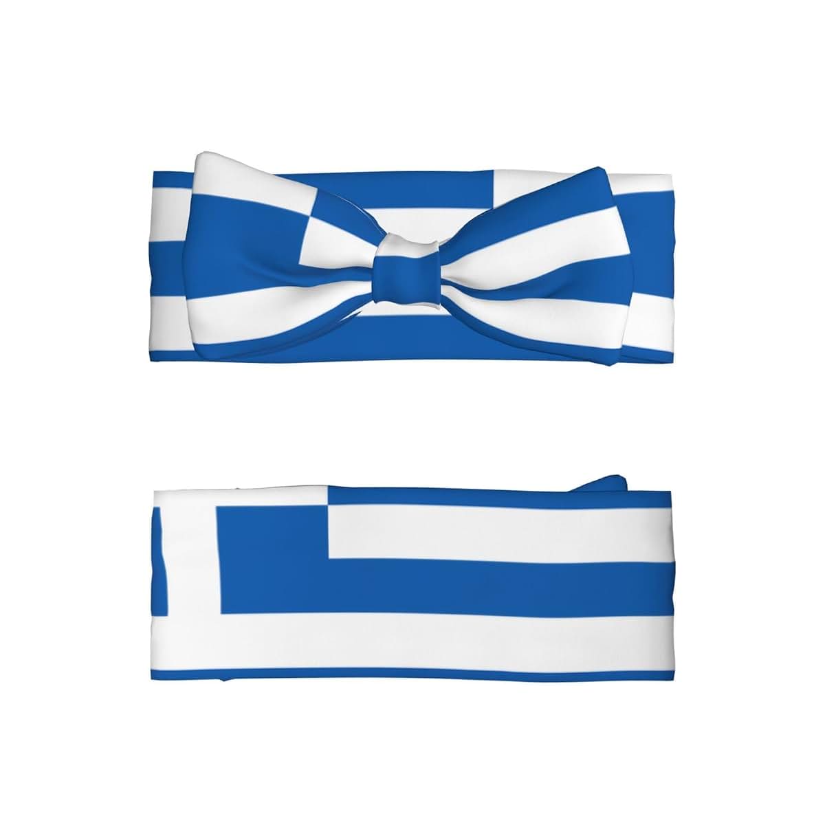 Wzycwb Greek Flag Baby Bow Headband For Infants 0-6 Months (photo 2)