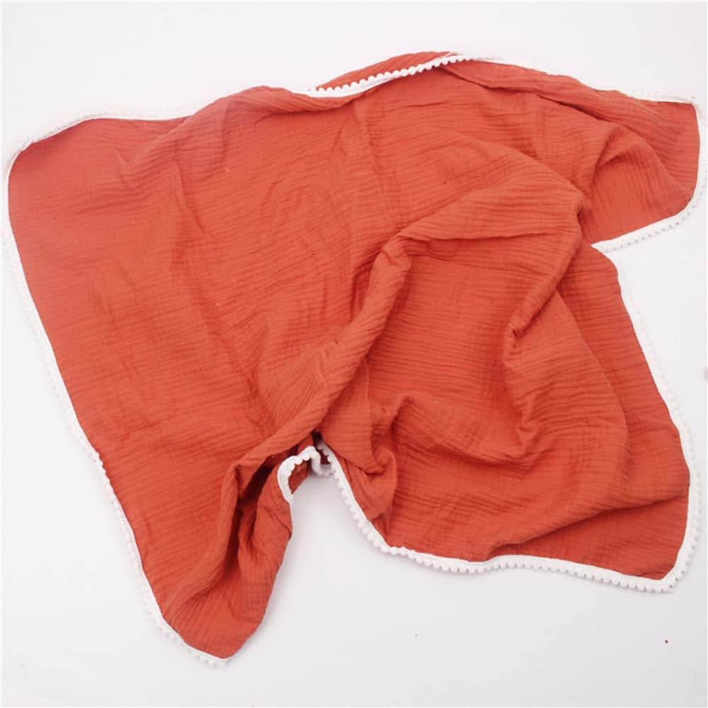 JHION Baby Blanket With Pompom Fringe Cotton Baby Swaddle Blanket (photo 2)