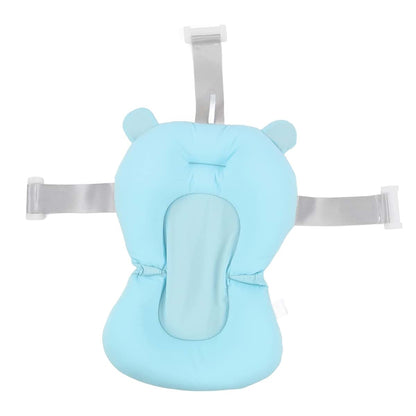 BabyOneStop Baby Bath Seat Cushion Floating Foldable Adjustable Infant Bath Supporter Blue Bear