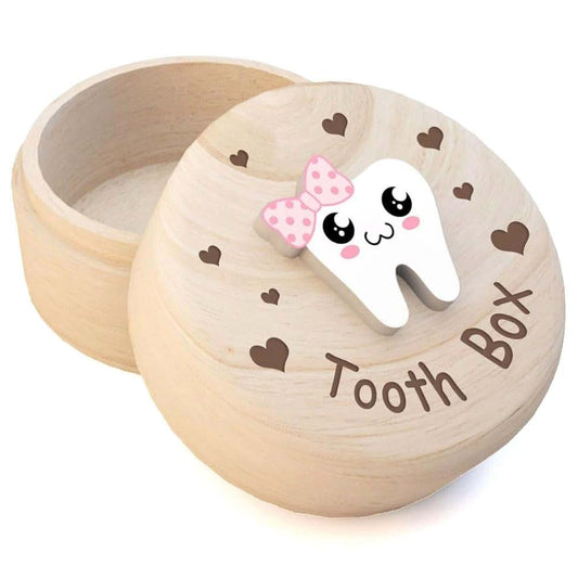 Yarzkrg Wooden Tooth Keepsake Box With 3D Tooth Design