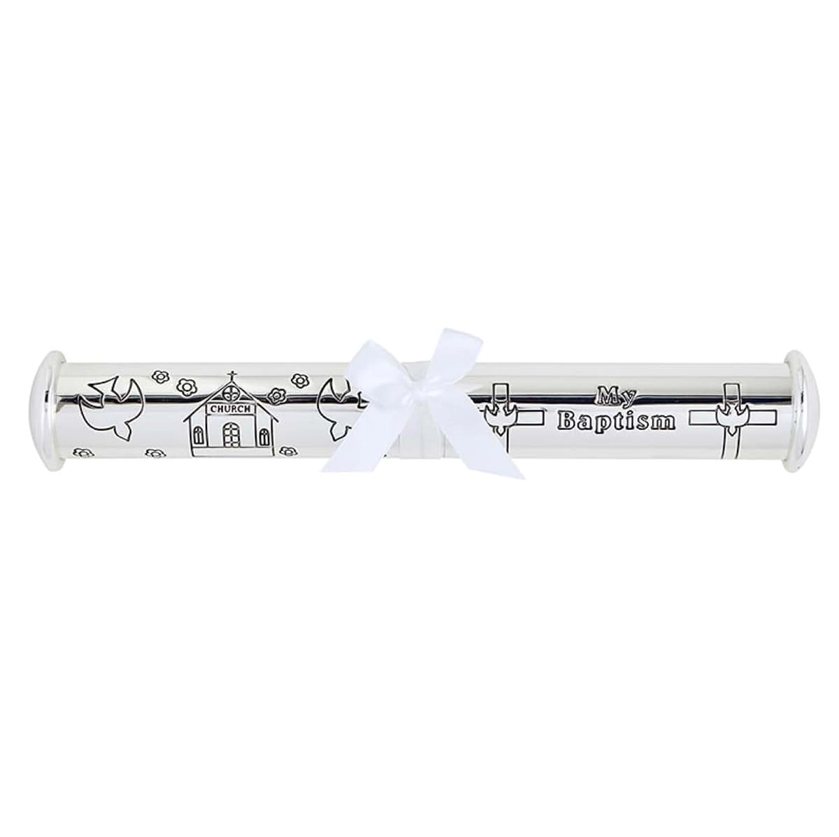 Stephan Baby Keepsake Gifts - Engraved Baby Baptismal Certificate Holder, Personalize-able, 9.5-Inch, Silver Plated (photo 2)