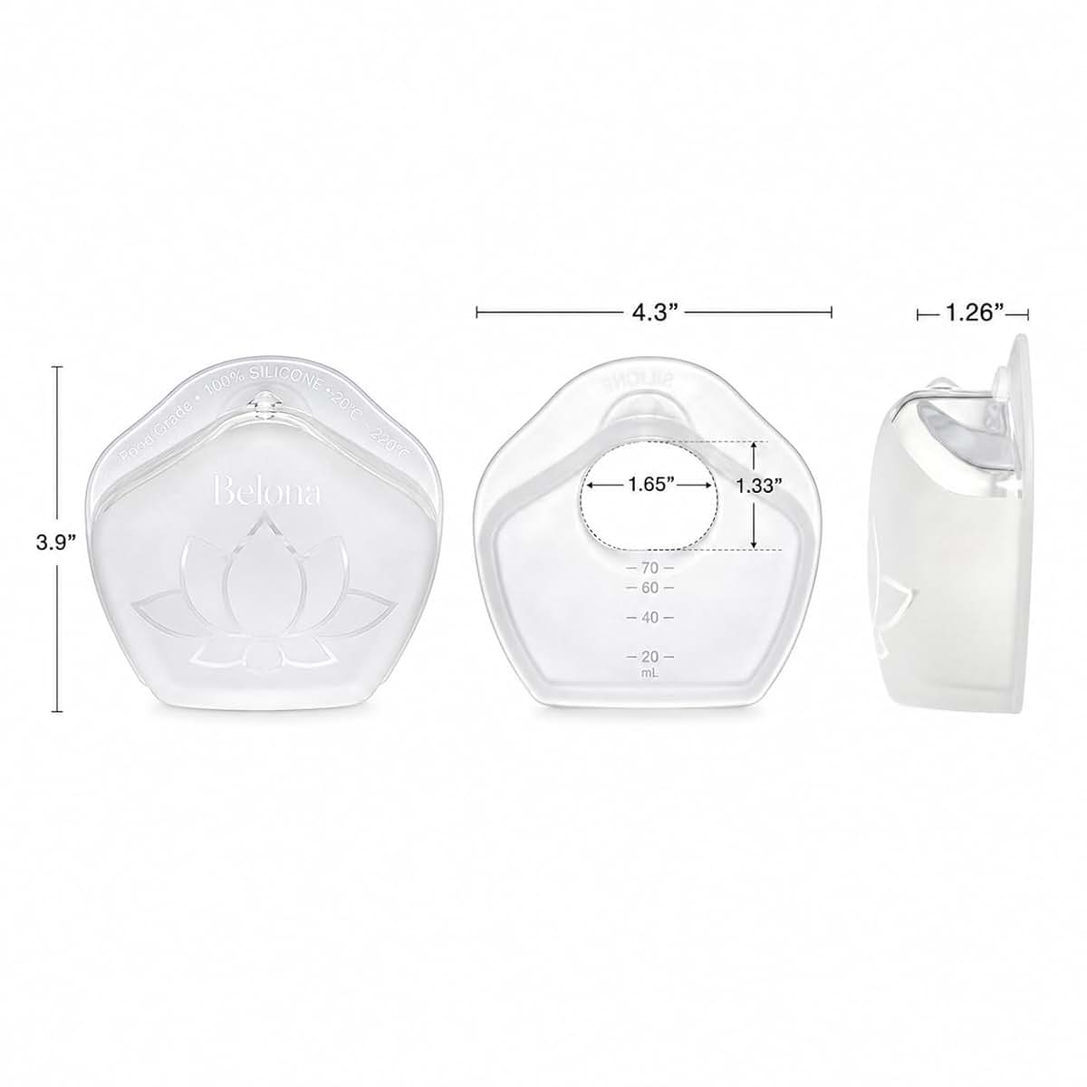 Belona Breast Milk Collector, Silicone Colostrum Collector 2 Pack (photo 2)