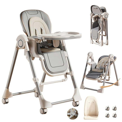 Oubeauou 2-in-1 Portable High Chair and Swing with Adjustable Height