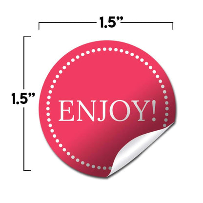Amanda Creation Enjoy Stickers, 60 Pack Pink Polka Dot Labels (photo 3)