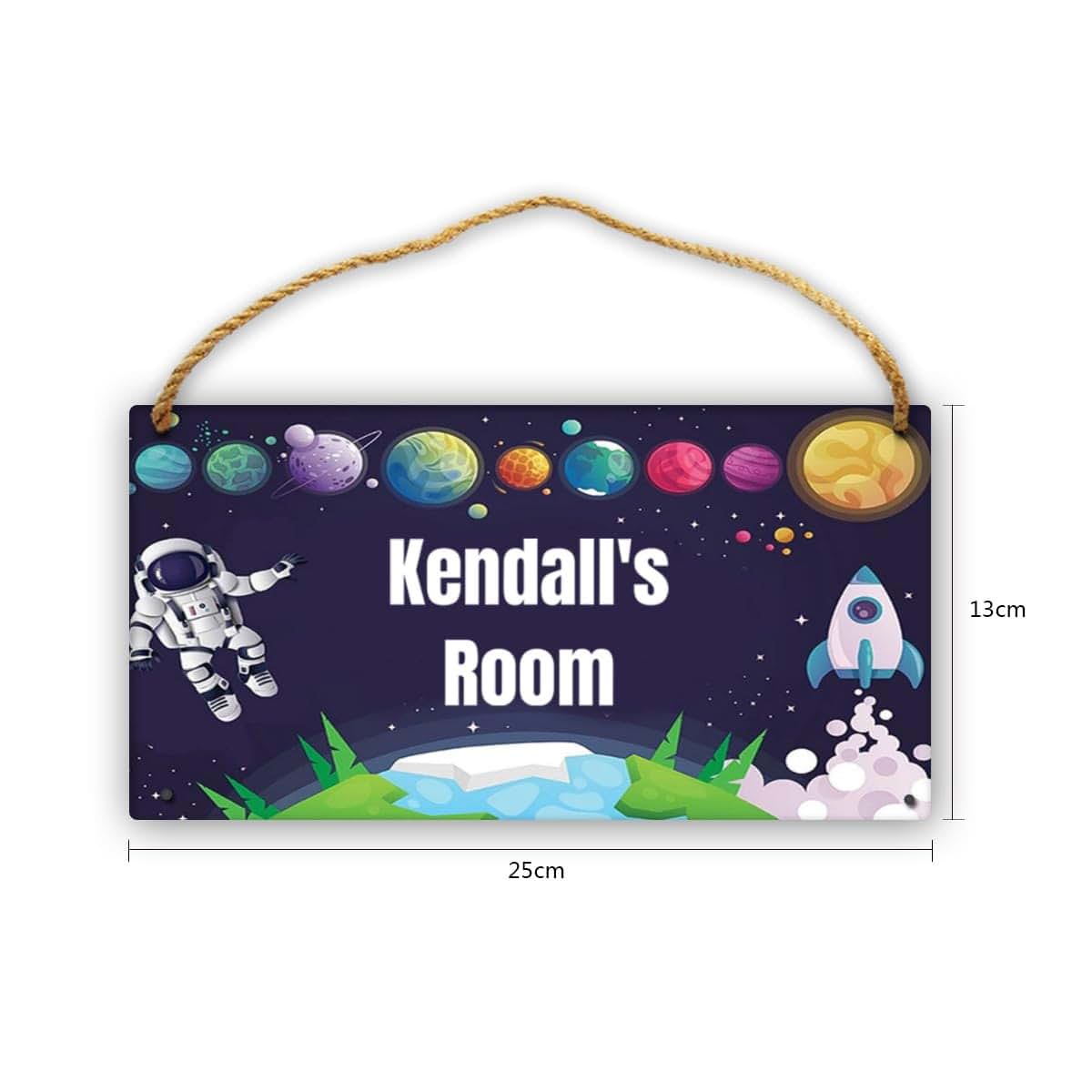 CUSDECOR Personalized Flower Floral Wooden Sign Boys Girls Bedroom Door Decor Custom Name Baby Nursery Kids Room Wood