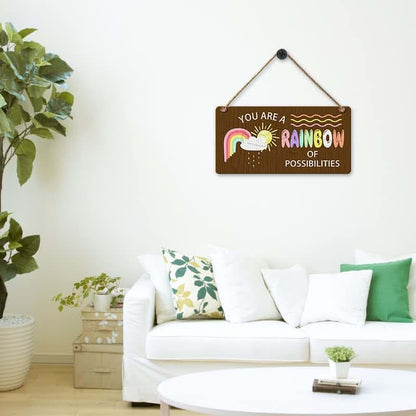 ABRIUS You Are A Rainbow Of Possibilities Wood Sign Decor Plaque (photo 3)