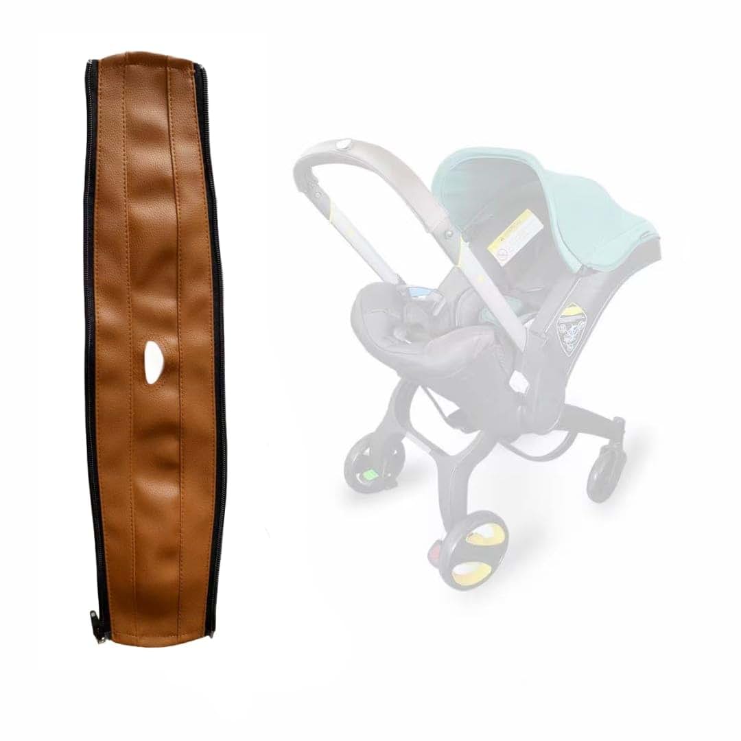 Minilujia PU Leather Handlebar Cover Sleeve for Strollers and Prams