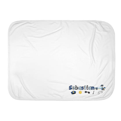 Personalized by Beth Infant Printed Police Dog Receiving Swaddle Blanket
