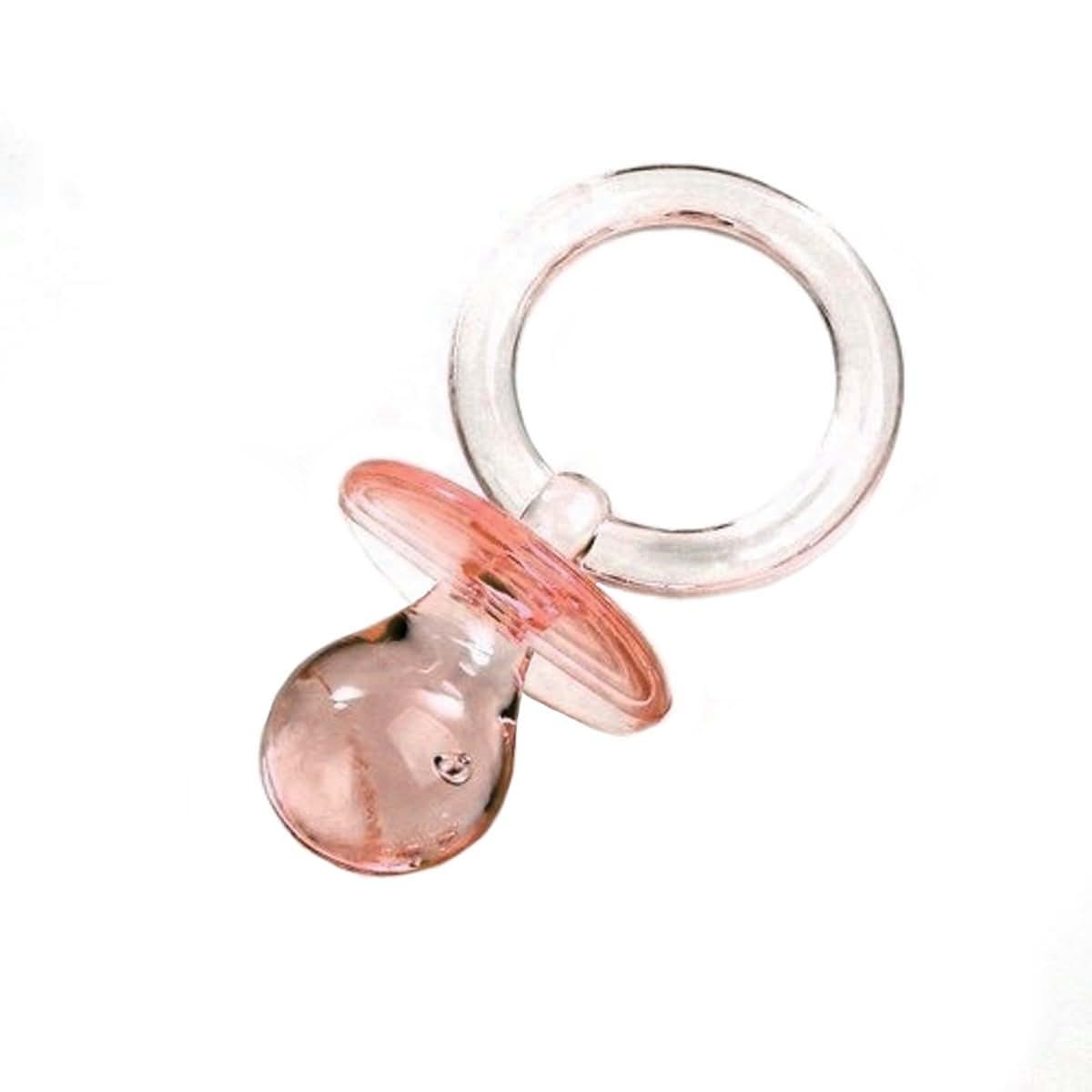 NST 12 Medium Plastic Baby Shower Pacifiers 1.75" Long - Pink