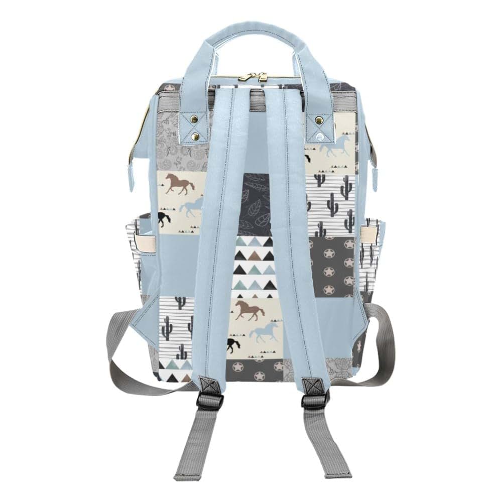 NZOOHY Western Horse Cactus Patchwork Personalized Diaper Bag (photo 4)