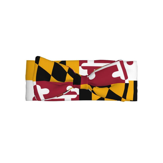 FoRes Maryland State Flag Baby Bow Headband – Cute & Delicate Hair Accessories for Newborns, Infants, Toddlers –