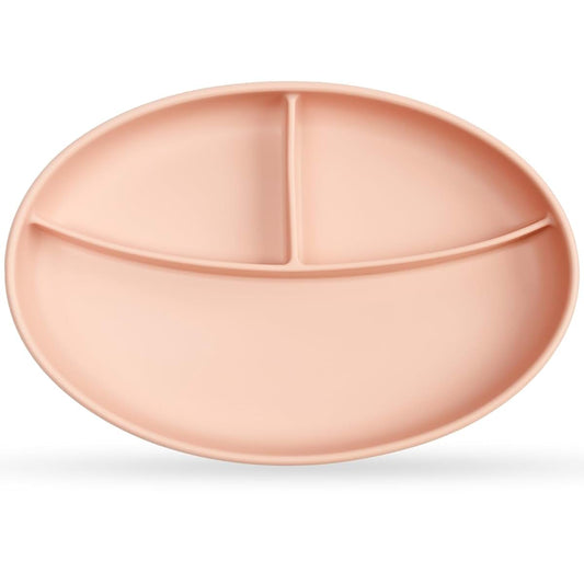 RoyalTots Silicone Baby Plate - Pink Divided Toddler Plate