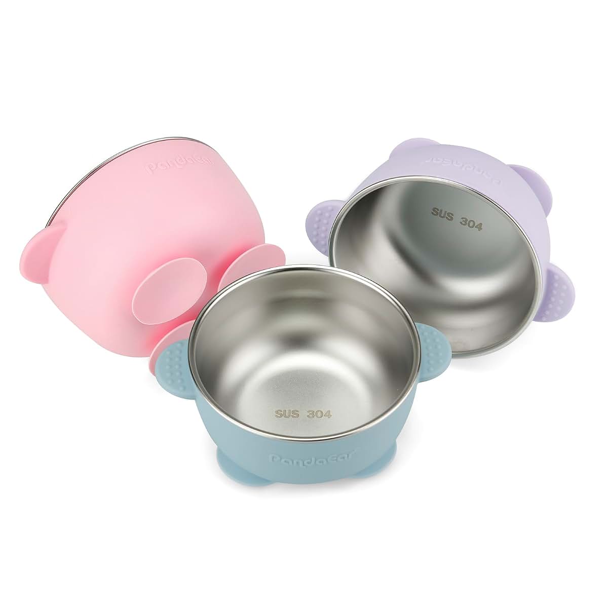 Pandaear Stainless Steel Suction Bowls Set