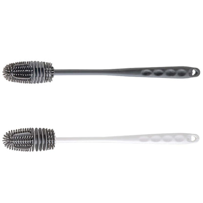 BabyOneStop Reusable Silicone Bottle Brush for Sports and Baby Bottles, 2-Pack, 28cm