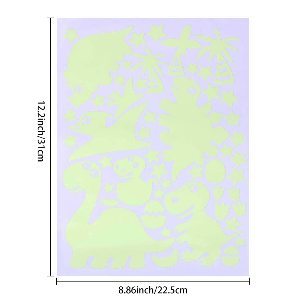 Benbo Dinosaur Glow In The Dark Wall Decals For Kids Rooms