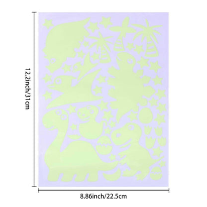 Benbo Dinosaur Glow In The Dark Wall Decals For Kids Rooms