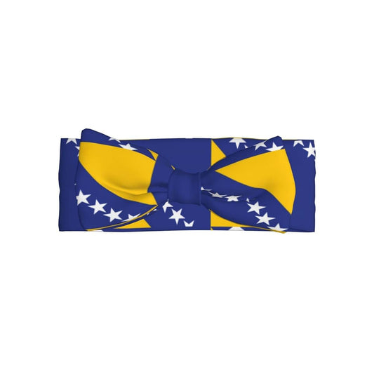 wwqqvnb Flag of Bosnia and Herzegovina Baby Bows Infant Headband Soft Stretchy Turban for Newborn Photography Shower