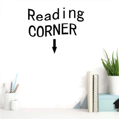 Bibitime Reading Corner PVC Wall Decal Vinyl Sticker Black 11.81 x 22.04