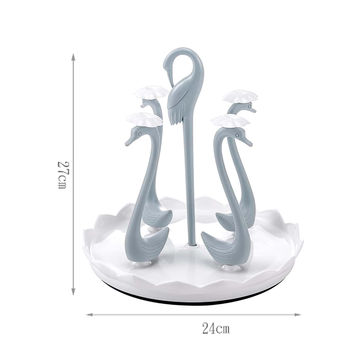 Kukyller Kitchen Drain Cup Holder, Swan Cup Holder with Rotating Drip Tray Swan with Rotating Drip Tray Plastic (photo 4)