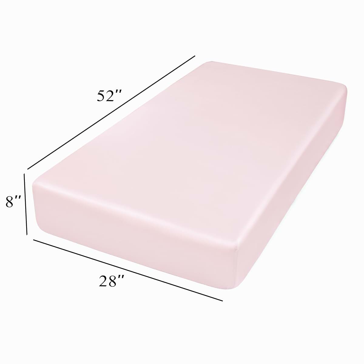 Counfeisly Satin Fitted Crib Sheet for Standard Crib Mattress