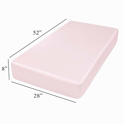 Counfeisly Satin Fitted Crib Sheet for Standard Crib Mattress