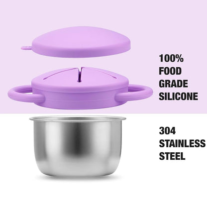 PandaEar Stainless Steel Toddler Snack Cups 2 Pack