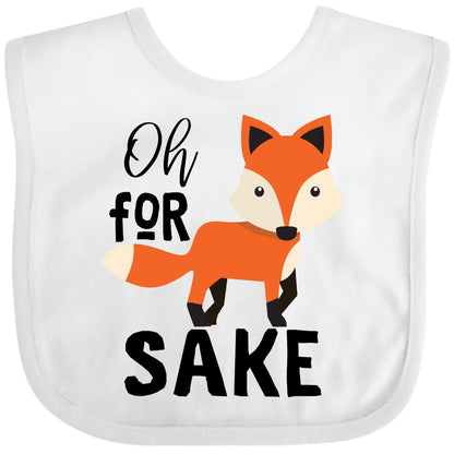 Inktastic Oh For Fox Sake Baby Bib - Combed Ring-Spun Cotton
