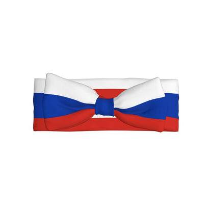 Blue One Stop Russian Flag Bow Headband for Newborns and Infants
