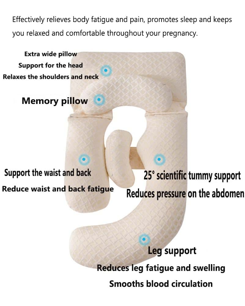 Agyham G-Shaped Maternity Pillow With Memory Foam Support (photo 4)