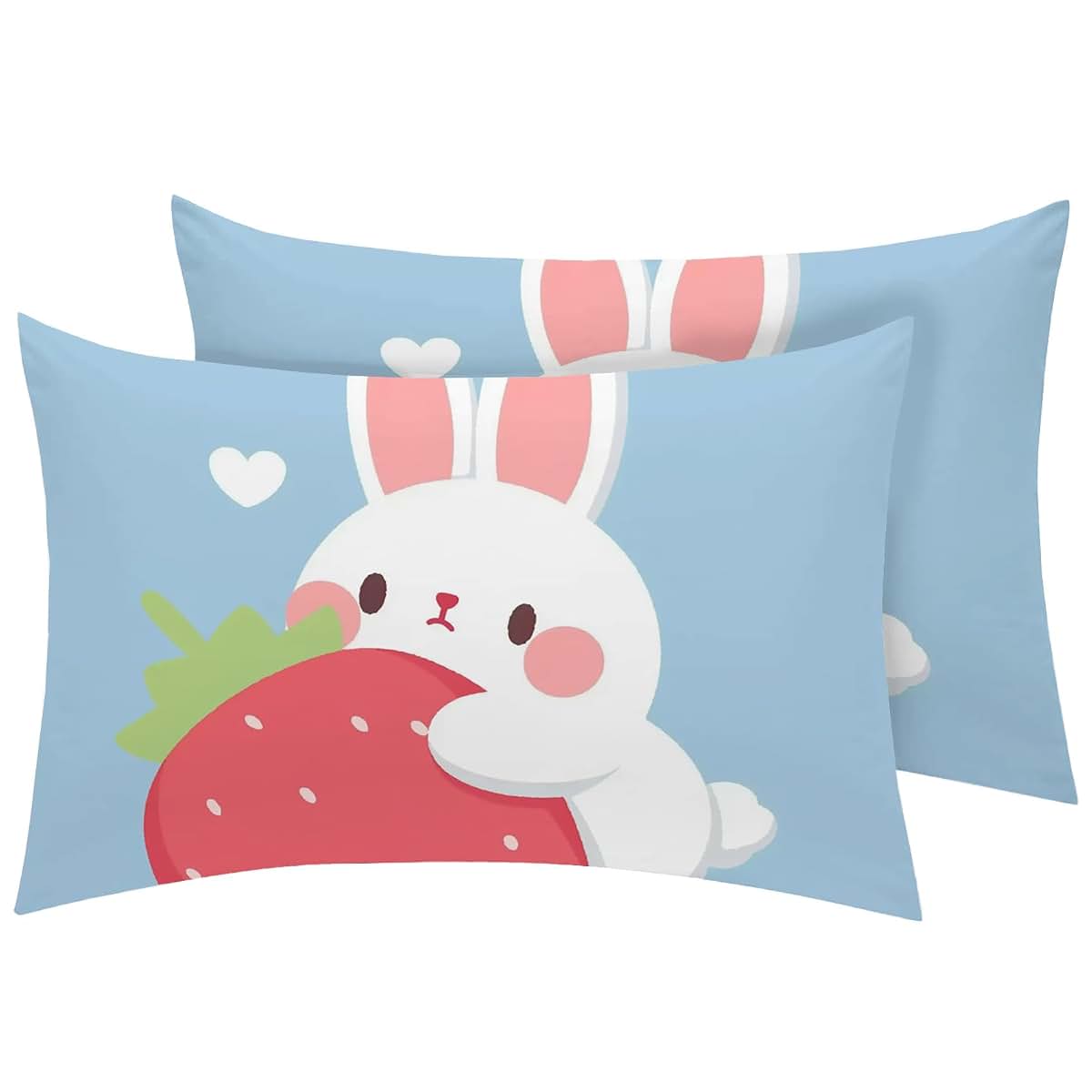 Bunny Pillow Cases Set of 2 - Soft Microfiber Standard Size