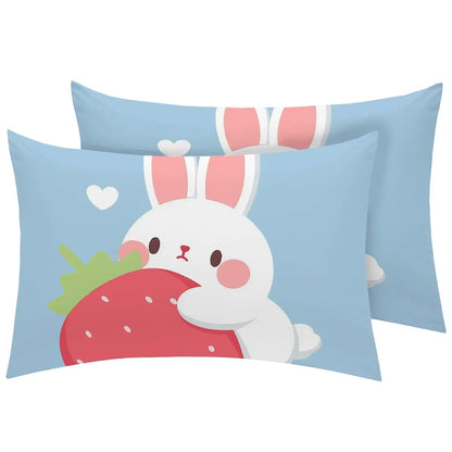 Bunny Pillow Cases Set of 2 - Soft Microfiber Standard Size