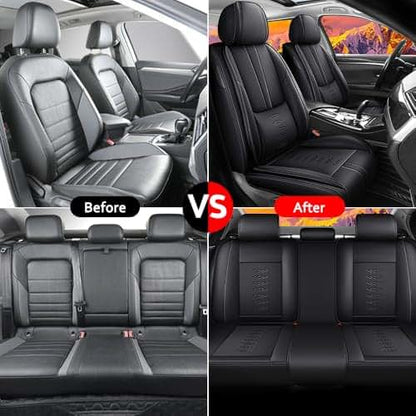 Cresater Car Seat Covers for Subaru Outback 2000-2025, Full Set Faux Leather, Black