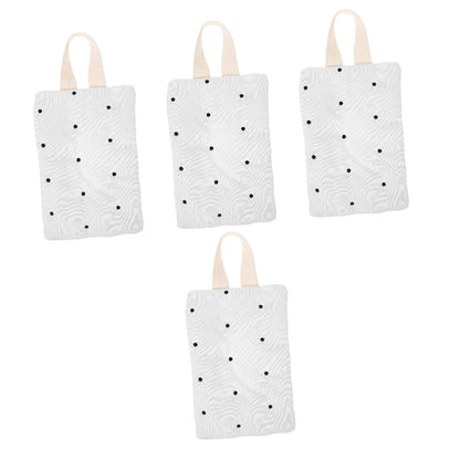 Totority 4 Pack Cotton Wipes Holder Bag with Hanging Loop, Beige