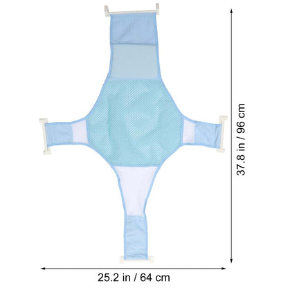 Yardwe Adjustable Newborn Bath Seat Support Net, Non-Slip Blue Mesh