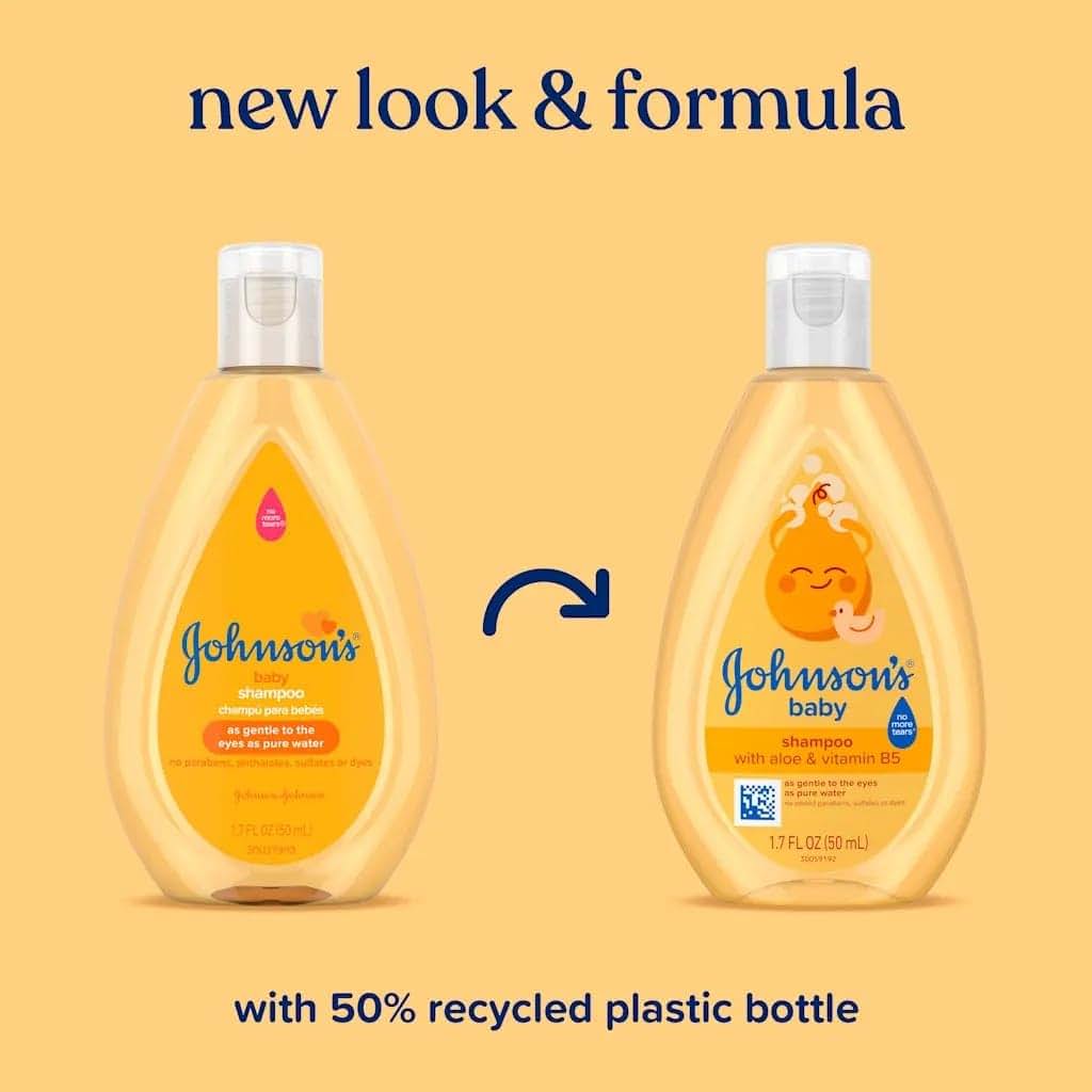 Johnson's Baby Shampoo with Tear-Free Formula, Travel Size, 1.7 Fl Oz