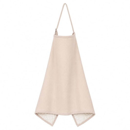 Susade Muslin Nursing Cover Apricot Cotton Apron with Arched Neckline