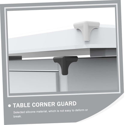 COOLHIYA 4-Piece Silicone Corner Guards for Furniture, Grey, Cuttable Length