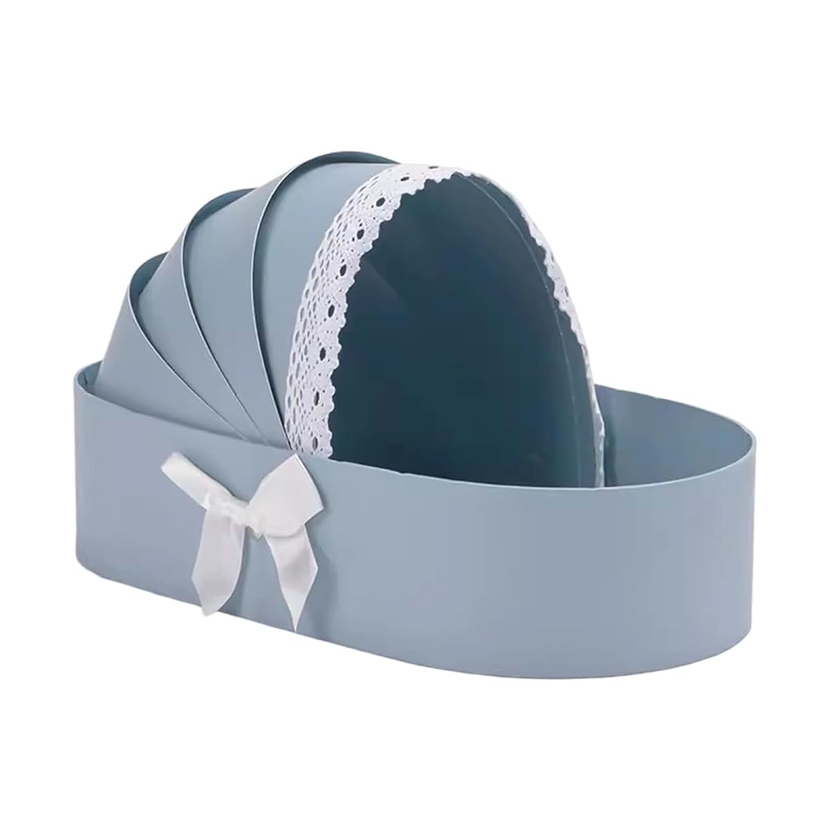 Vdaxvme Baby Showers Empty Flower Basket Gift Box Cradle Shape Hamper Basket For Baby Showers Wedding Floral