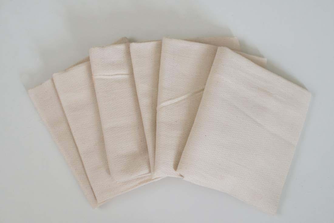 Buttons Diapers Unbleached Organic Cotton Birdseye Flat Diapers 6 Pack