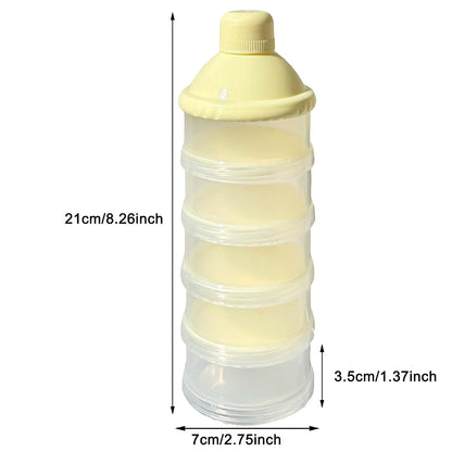 Manwetye 2-Pack 5-Layer Baby Formula Dispenser, Yellow