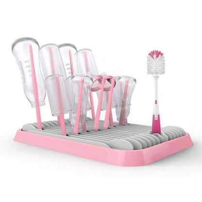 Sankoo Baby Bottle Drying Rack with Tray，High Capacity Foldable Countertop Bottle Holder for Bottles, Teats, Cups, Pump