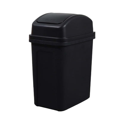KELINFONG 5.5 Gallon Black Bathroom Trash Can with Swing Lid, Small Slim Compact Plastic Small Garbage