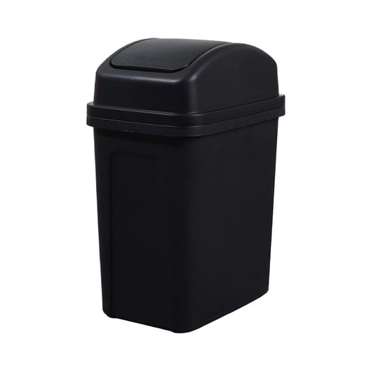 KELINFONG 5.5 Gallon Black Bathroom Trash Can with Swing Lid, Small Slim Compact Plastic Small Garbage