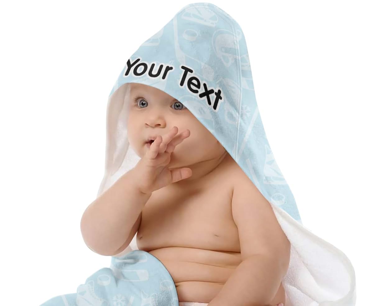 YouCustomizeIt Personalized Hockey Hooded Baby Towel (photo 2)